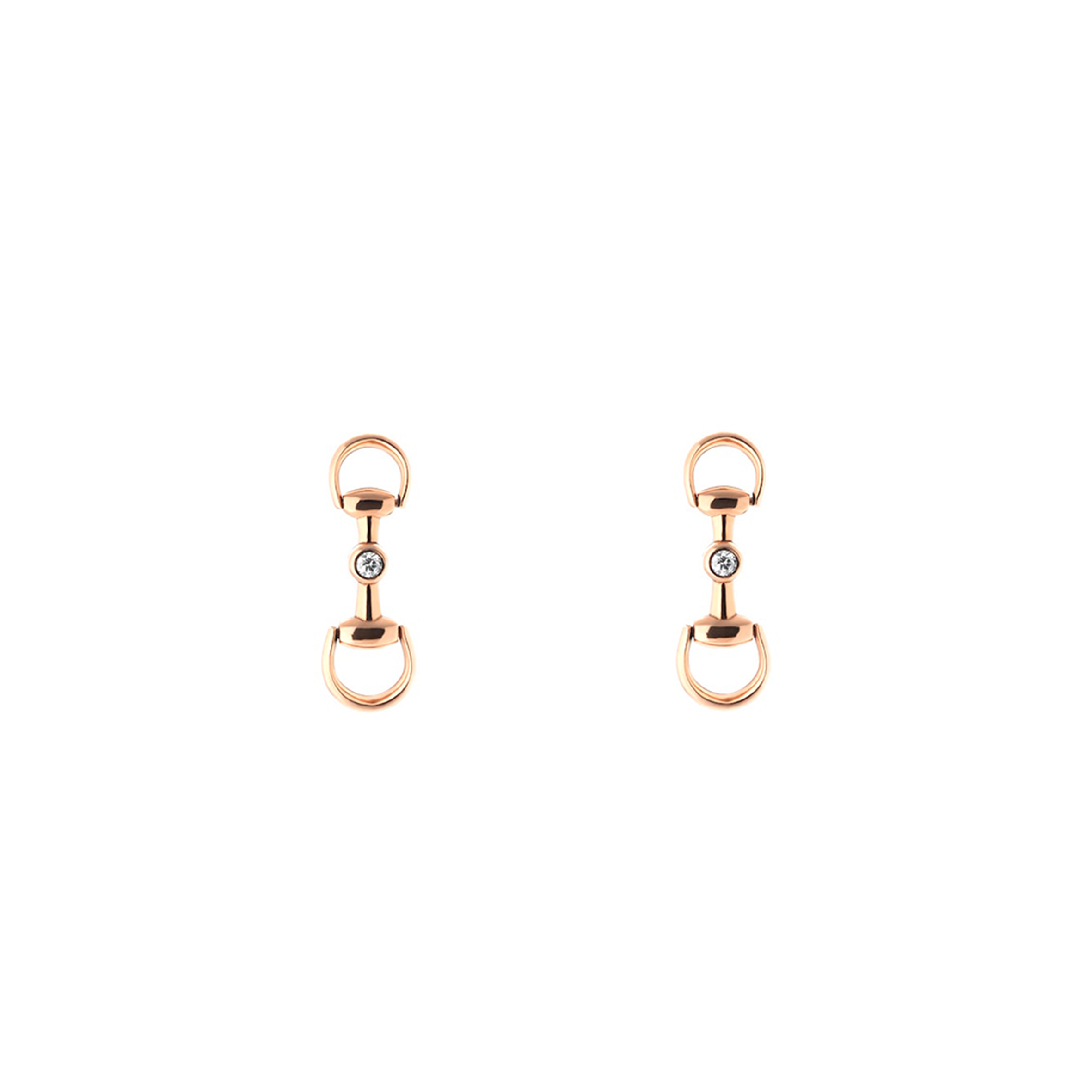 GUCCI HORSEBIT DIAMOND 18K EARRINGS 796167